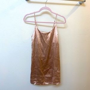 Rose Gold Satin Mini Dress